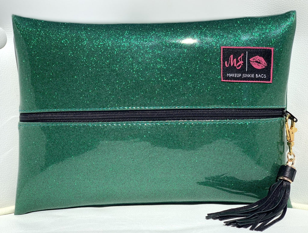 Makeup Junkie Bags - Glitter Emerald