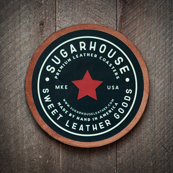 Texas State Silhouette Leather Coaster