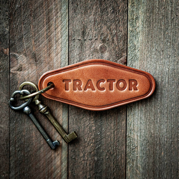 Tractor Leather Keychain Motel Style