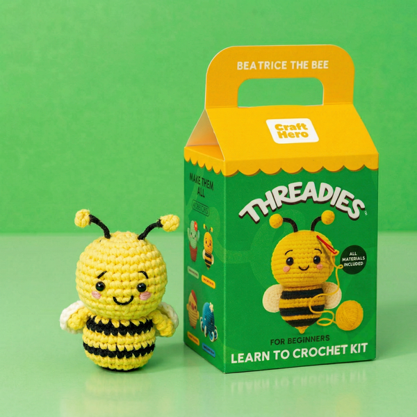 Craft Hero Threadies - Crochet Learning Kit - Beatrice the Bee