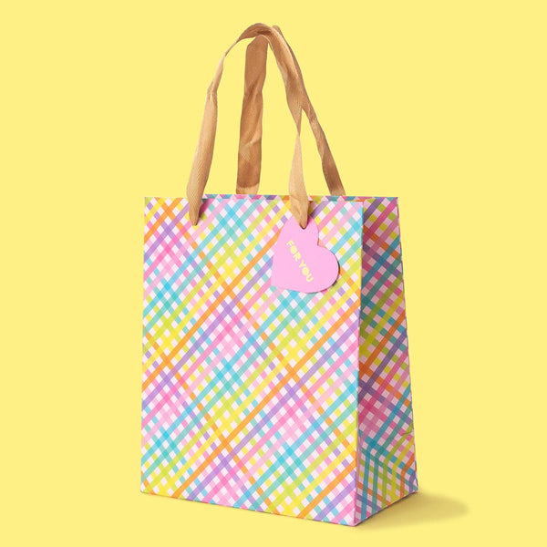 Colorful Gingham Gift Bags: Small