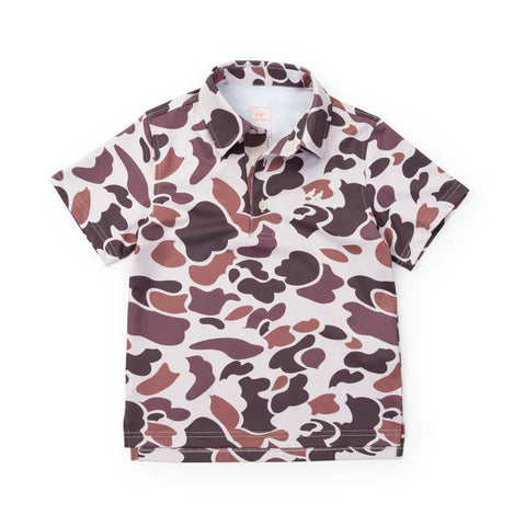 Two Dove Youth Golf Polo - Boone Vintage Camo