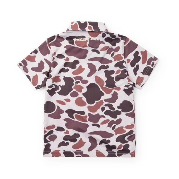 Two Dove Youth Golf Polo - Boone Vintage Camo