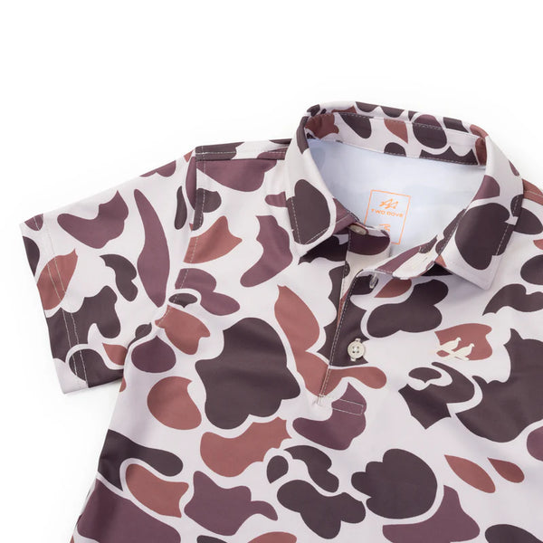 Two Dove Youth Golf Polo - Boone Vintage Camo
