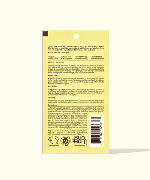 Sun Bum Revitalizing Hair Mask 1.5oz Single Use Packet