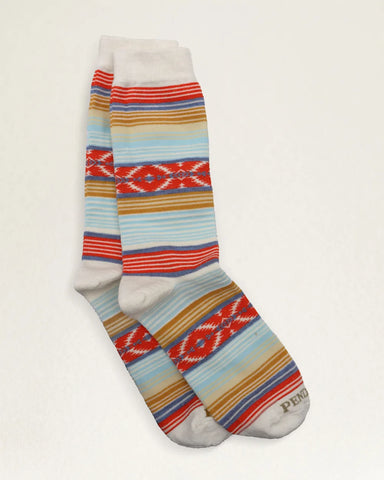 Beacon Serape Crew Socks - Coral