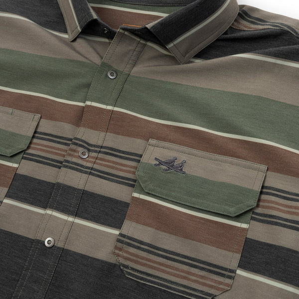 Two Dove The Rio Ultimate Outdoor Shirt - Short Sleeve - Baja Green Stripe