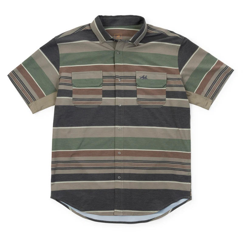 Two Dove The Rio Ultimate Outdoor Shirt - Short Sleeve - Baja Green Stripe