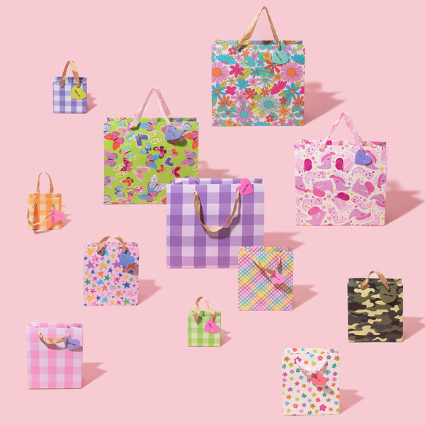 Colorful Gingham Gift Bags: Small