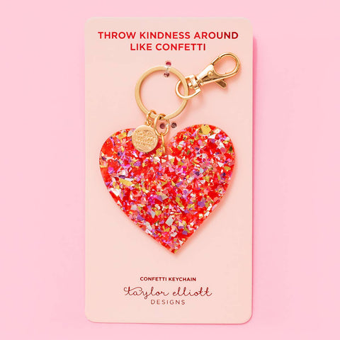 Valentine's Day Heart Confetti Keychain