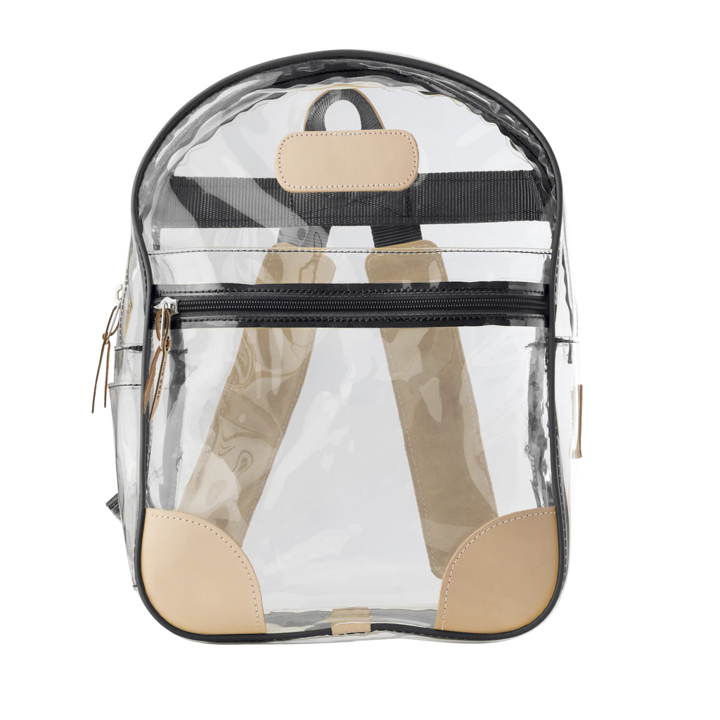 clear backpack with leather straps Clear Backpack (Made to Order)