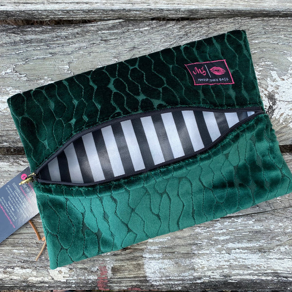 Makeup Junkie Bags - Green Velvet