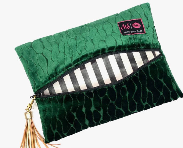 Makeup Junkie Bags - Green Velvet