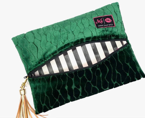 Makeup Junkie Bags - Green Velvet